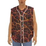 Molten Lava Print Sleeveless Baseball Jersey