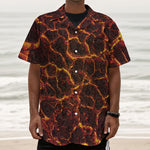 Molten Lava Print Textured Short Sleeve Shirt