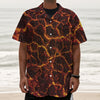 Molten Lava Print Textured Short Sleeve Shirt