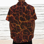 Molten Lava Print Textured Short Sleeve Shirt