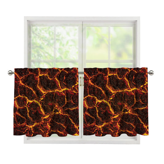 Molten Lava Print Tier Curtains