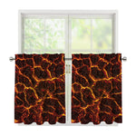 Molten Lava Print Tier Curtains