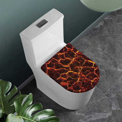 Molten Lava Print Toilet Lid Cover