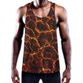 Molten Lava Print Men's Workout Tank Top