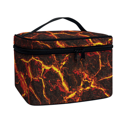 Molten Lava Print Travel Makeup Bag