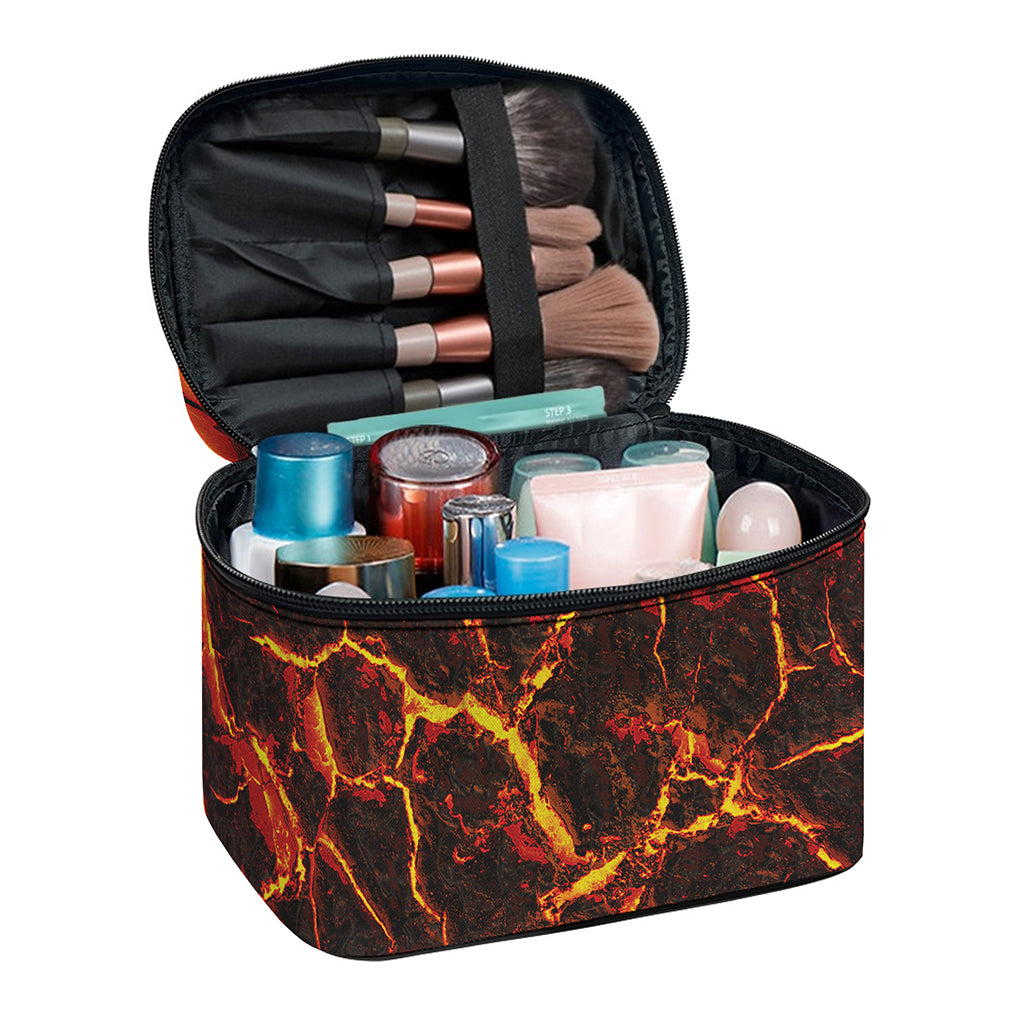 Molten Lava Print Travel Makeup Bag