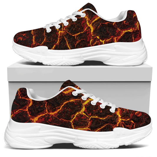 Molten Lava Print White Chunky Shoes