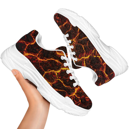 Molten Lava Print White Chunky Shoes