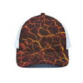 Molten Lava Print White Mesh Trucker Hat