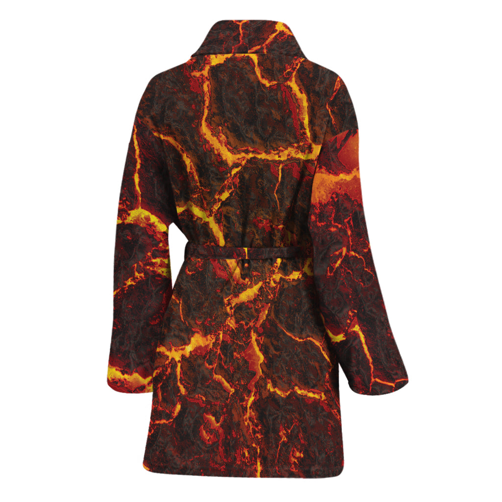 Molten Lava Print Women's Bathrobe