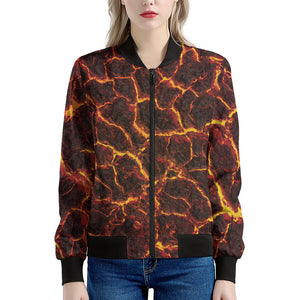 Molten Lava Print Women's Bomber Jacket