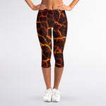 Molten Lava Print Women's Capri Leggings