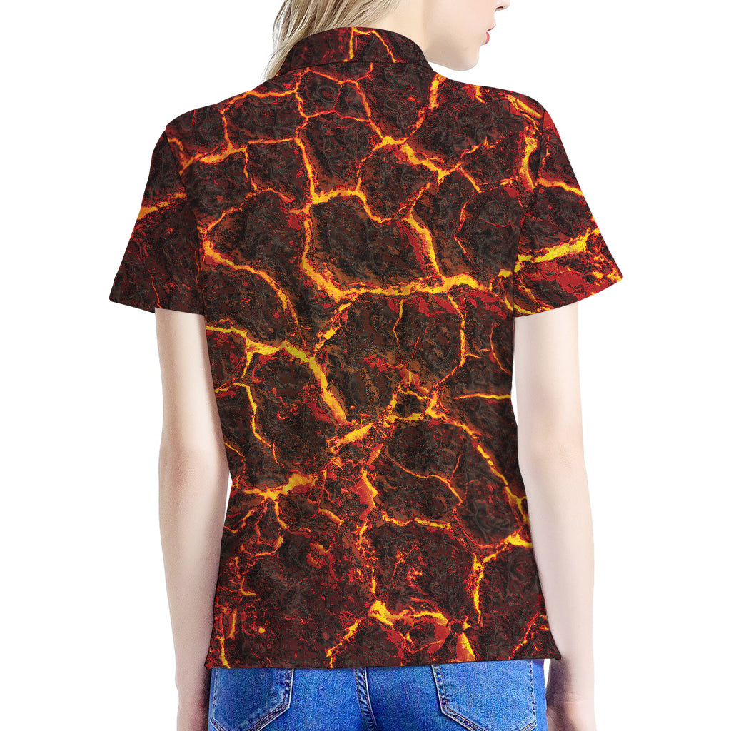 Molten Lava Print Women's Polo Shirt