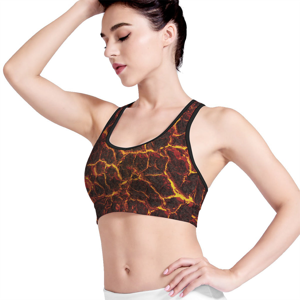 Molten Lava Print Women's Sports Bra