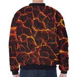 Molten Lava Print Zip Sleeve Bomber Jacket