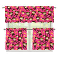 Monkey And Banana Pattern Print 3 Piece Kitchen Curtains