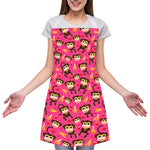 Monkey And Banana Pattern Print Adjustable Apron