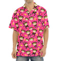 Monkey And Banana Pattern Print Aloha Shirt