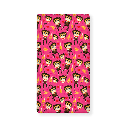 Monkey And Banana Pattern Print Baby Crib Sheet