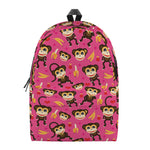 Monkey And Banana Pattern Print Backpack