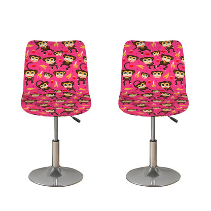 Monkey And Banana Pattern Print Bar Stool Covers