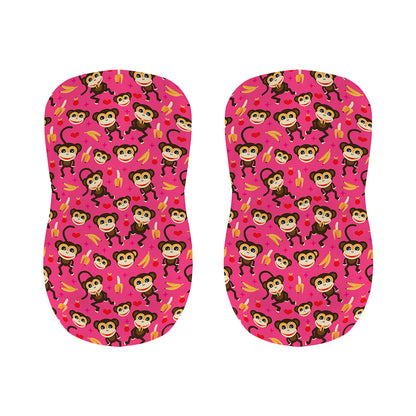 Monkey And Banana Pattern Print Bar Stool Covers