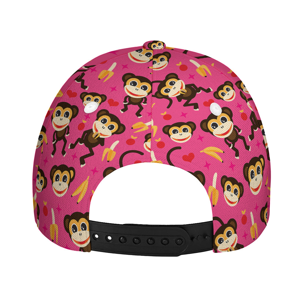 Monkey And Banana Pattern Print Baseball Cap