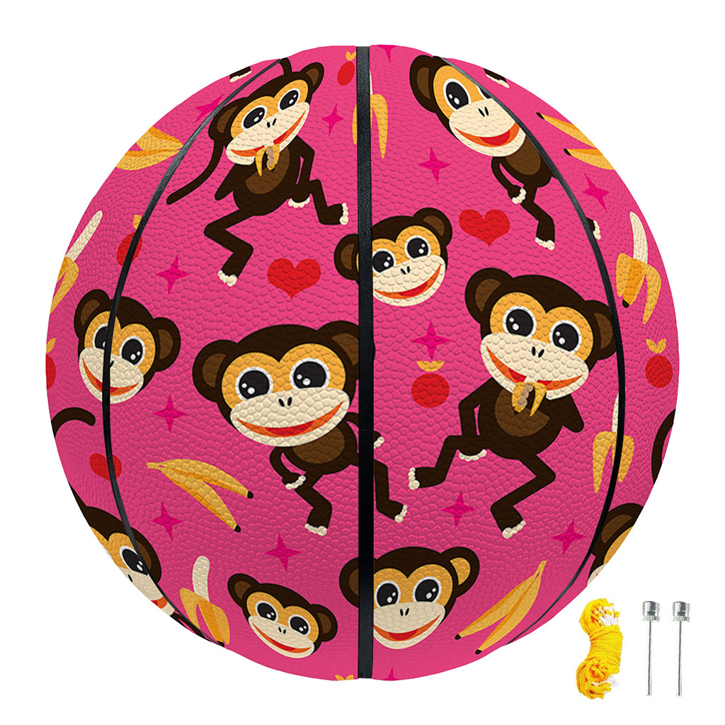 Monkey And Banana Pattern Print Basketball