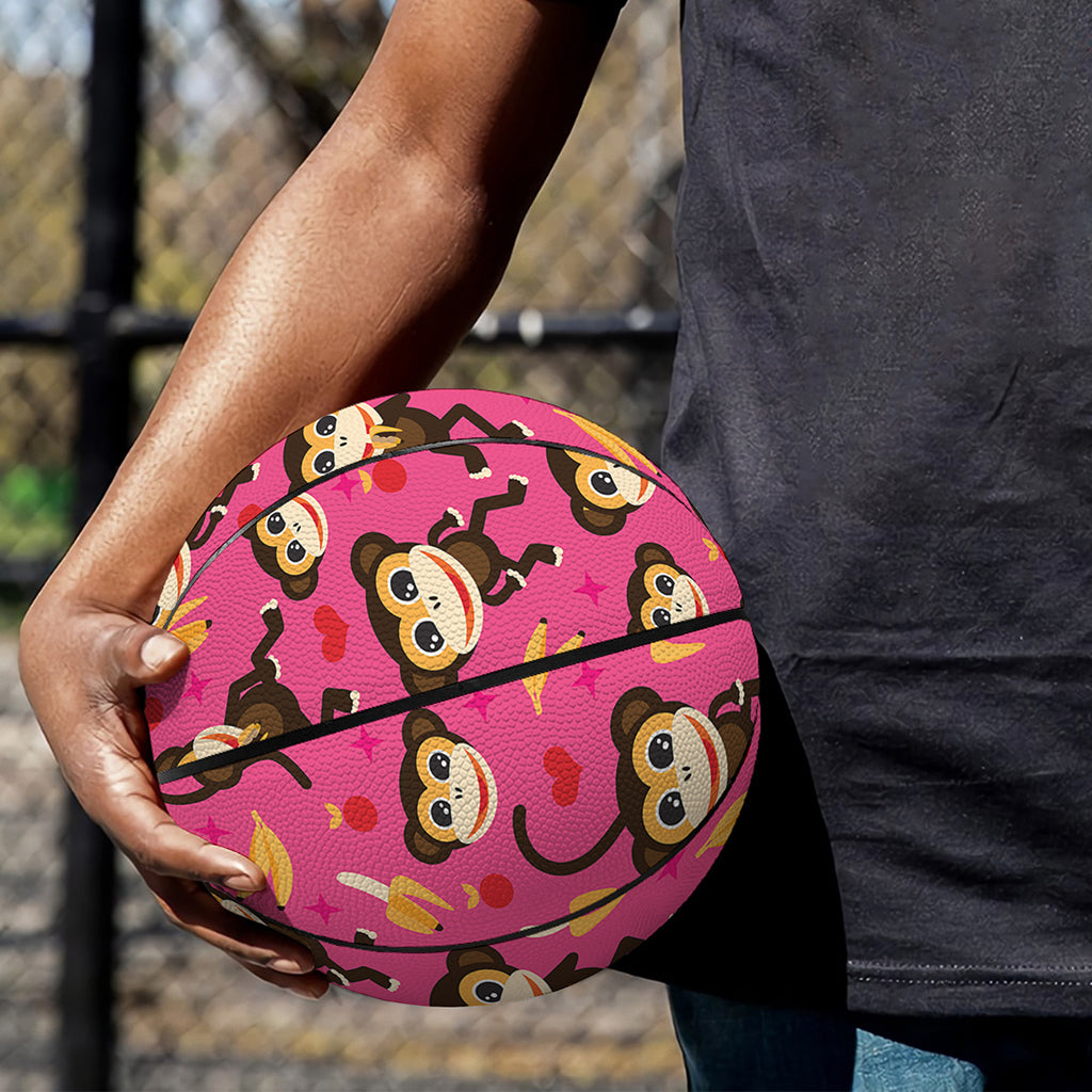 Monkey And Banana Pattern Print Basketball