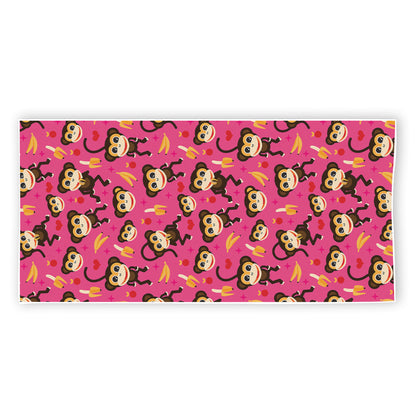 Monkey And Banana Pattern Print Beach Towel