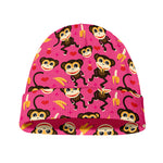 Monkey And Banana Pattern Print Beanie