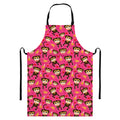 Monkey And Banana Pattern Print Bib Apron With Pocket