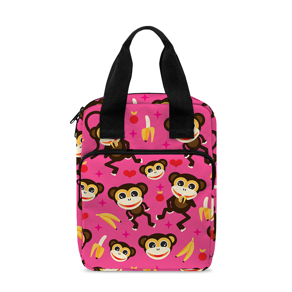 Monkey And Banana Pattern Print Bible Tote Bag