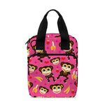 Monkey And Banana Pattern Print Bible Tote Bag