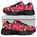 Monkey And Banana Pattern Print Black Chunky Shoes