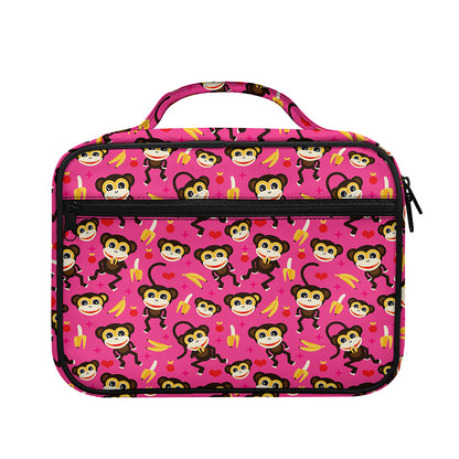Monkey And Banana Pattern Print Briefcase Bible Bag