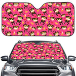 Monkey And Banana Pattern Print Car Windshield Sun Shade
