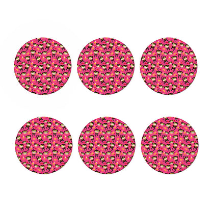 Monkey And Banana Pattern Print Coaster Set