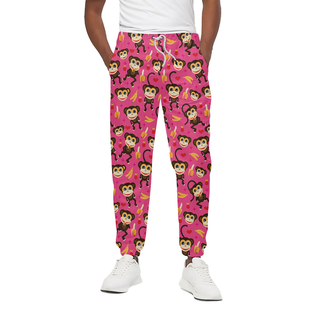Monkey And Banana Pattern Print Cotton Pants