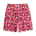 Monkey And Banana Pattern Print Cotton Shorts