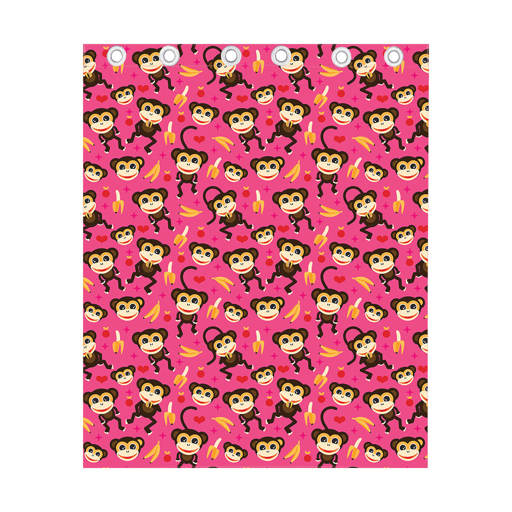 Monkey And Banana Pattern Print Curtain