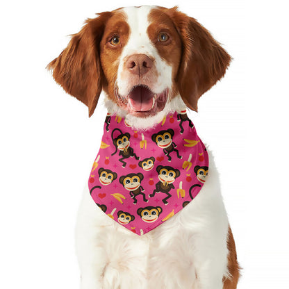 Monkey And Banana Pattern Print Dog Bandana