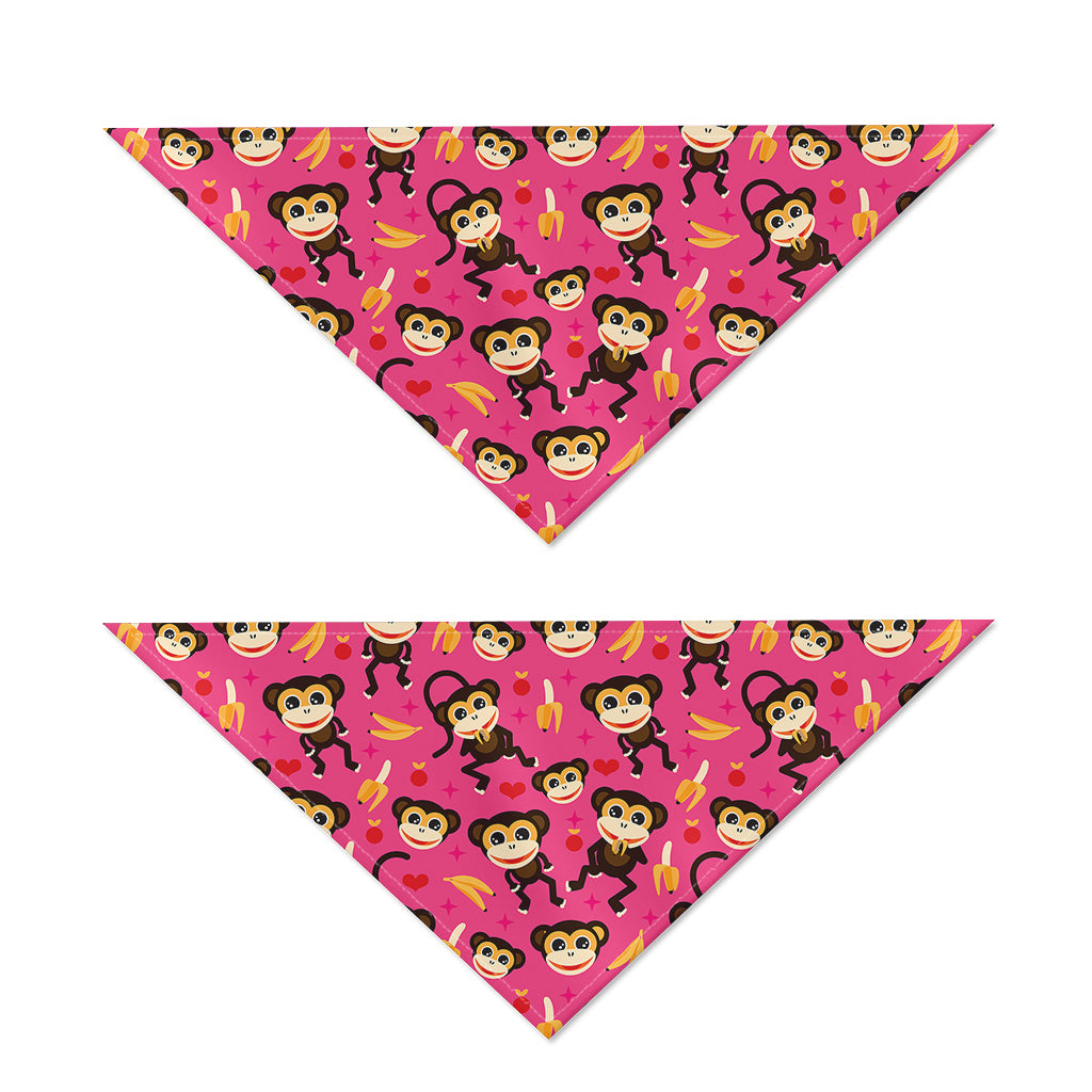 Monkey And Banana Pattern Print Dog Bandana