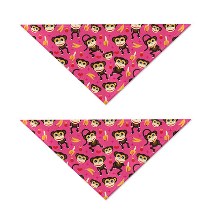 Monkey And Banana Pattern Print Dog Bandana