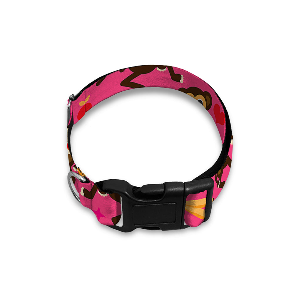 Monkey And Banana Pattern Print Dog Collar