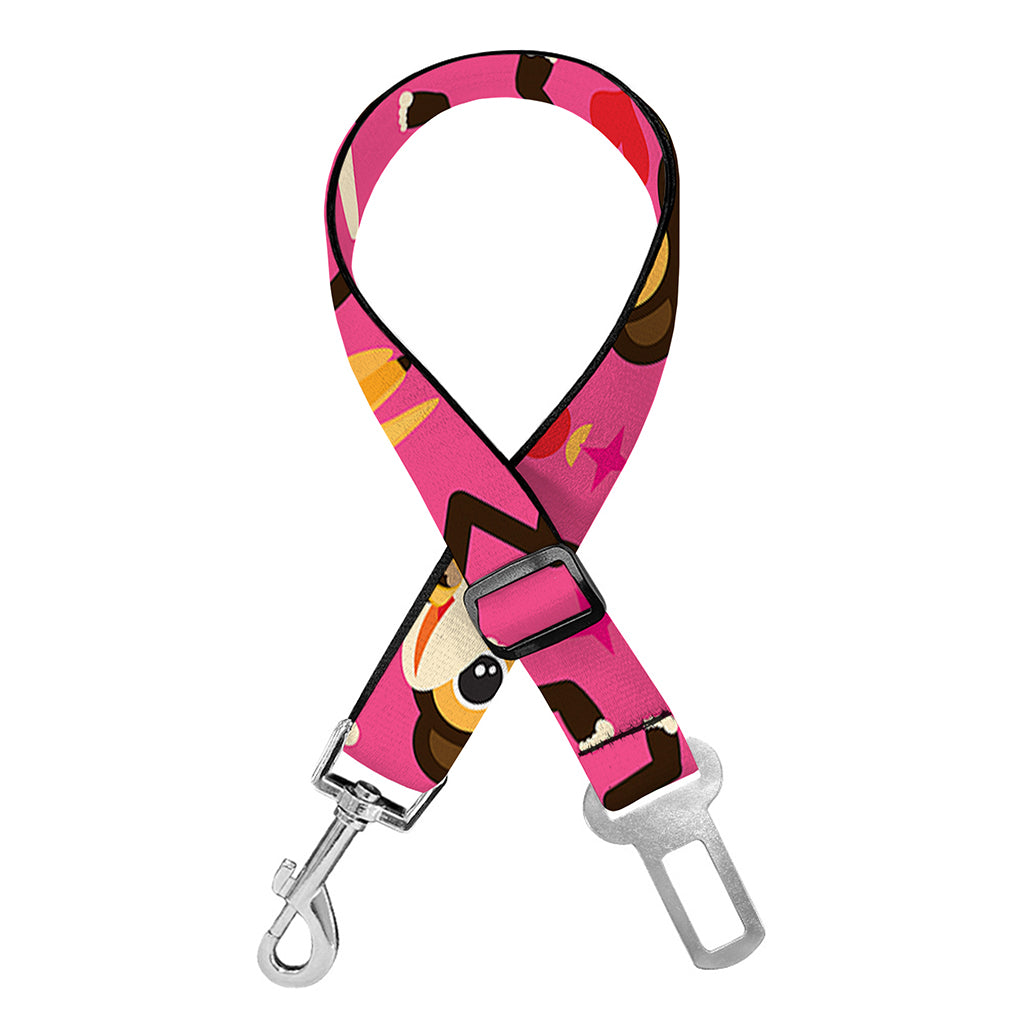 Monkey And Banana Pattern Print Dog Seat Belt