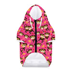 Monkey And Banana Pattern Print Dog Zip Up Hoodie