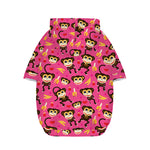 Monkey And Banana Pattern Print Dog Zip Up Hoodie