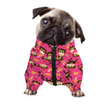 Monkey And Banana Pattern Print Dog Zip Up Jacket
