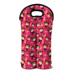 Monkey And Banana Pattern Print Double Neoprene Wine Tote